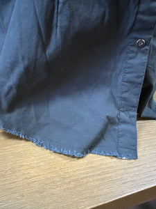 20x ladies snap shirt - black frayed hem (final sale)