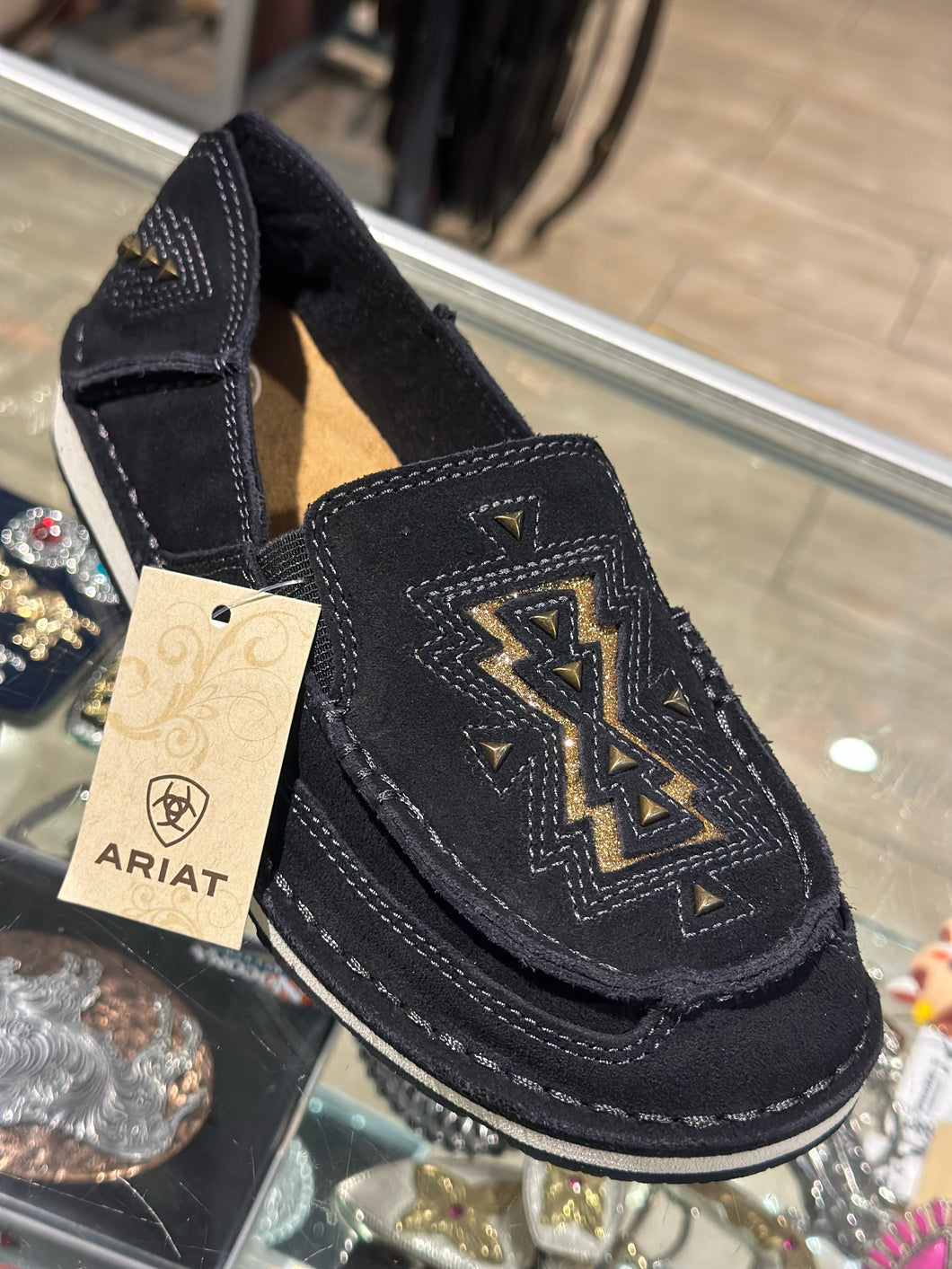 Ariat Cruiser Shine - black suede / gold glitter