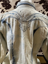 Load image into Gallery viewer, Rock 47 by Wrangler ladies snap western shirt - bleach denim wash (final sale)