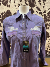 Load image into Gallery viewer, Rock 47 by wrangler ladies western shirt - purple (final sale)