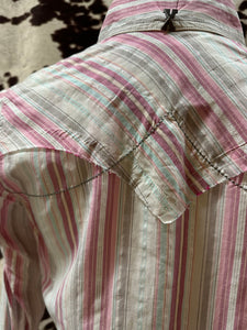 Wrangler 20x ladies snap button shirt - pink stripes (final sale)