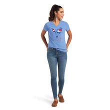 Load image into Gallery viewer, ARIAT Women&#39;s Real Tropic Steerhead Tee - Reykjavik blue (10040533)