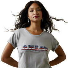 Load image into Gallery viewer, Ariat Ladies Liberty Charcoal Heather T-Shirt - Stone Heather (10045451)