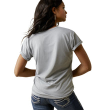 Load image into Gallery viewer, Ariat Ladies Liberty Charcoal Heather T-Shirt - Stone Heather (10045451)