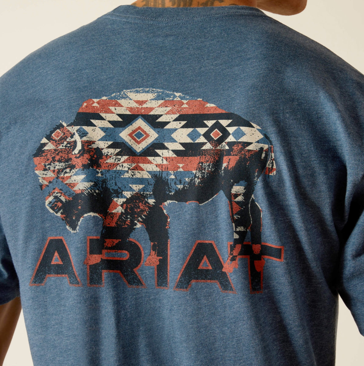 Ariat Men's SW Bison T-Shirt - Sailor Blue Heather