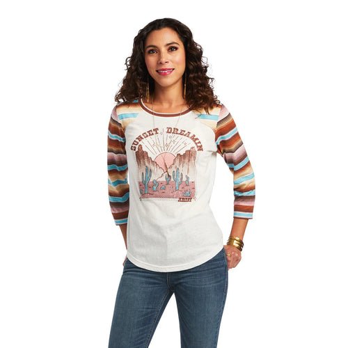 Ariat Ladies Sunset Dreamin Blanc De Blanc T-shirt  10040523