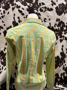 Aura by wrangler ladies shirt - checkered yellow, green and blue (FINAL SALE)