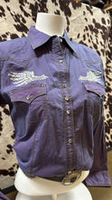 Load image into Gallery viewer, Rock 47 by wrangler ladies western shirt - purple (final sale)