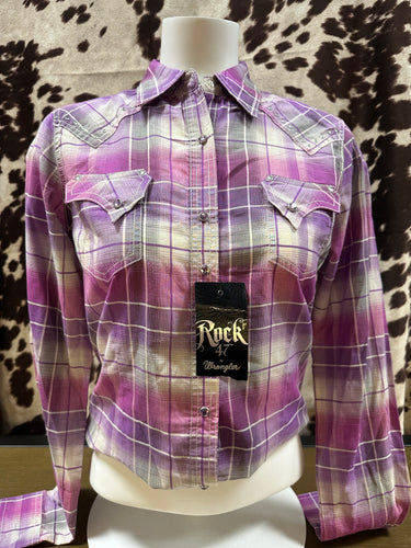 Wrangler rock47 women’s snap button shirt - Purple (final sale)