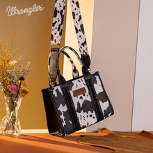 Load image into Gallery viewer, Wrangler Cow Print Crossbody tote - All COW print Black
