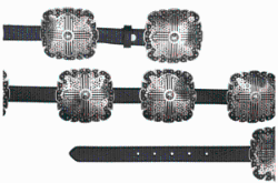 Angel Ranch Silver Square Concho Belt - Black