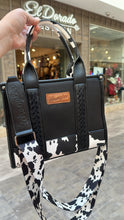 Load image into Gallery viewer, Wrangler Cow Print Concealed Small Carry Tote - Black Cow