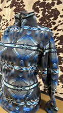Load image into Gallery viewer, Rock and Roll ladies 1/4 zip Fleece pullover - southwestern Blue