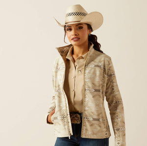 Ariat ladies softshell print jacket - sandstone