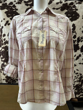 Load image into Gallery viewer, Wrangler ladies western shirt - lavender plaid (final sale)