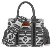 Load image into Gallery viewer, Wrangler southwestern Small Print canvas Tote / crossbody bag - Grey