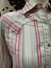 Load image into Gallery viewer, Wrangler 20x ladies snap button shirt - pink stripes (final sale)
