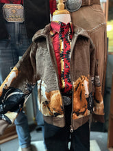 Load image into Gallery viewer, Rock and Roll Kids horse Border Jacket - dark brown