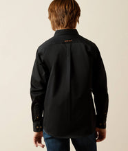 Load image into Gallery viewer, Ariat kids Solid Twill LS shirt - Black