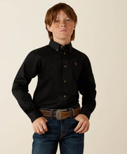 Load image into Gallery viewer, Ariat kids Solid Twill LS shirt - Black