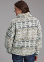 Load image into Gallery viewer, Roper Ladies Fuzzy Fleece 1/4 zip - southwestern Grey