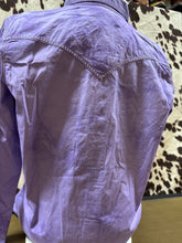 Load image into Gallery viewer, Rock 47 by Wrangler ladies western shirts - purple on purple (final sale)