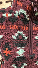 Load image into Gallery viewer, Women's Wrangler Retro ladies Southwestern Print Quarter-zip Sherpa Pullover - wine