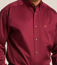 Load image into Gallery viewer, Men’s Ariat Solid Twill Classic Fit Shirt - Burgandy