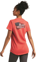 Load image into Gallery viewer, Ariat Women&#39;s Rebar Cotton Strong Flag Graphic T-Shirt - Cranberry (10039158)