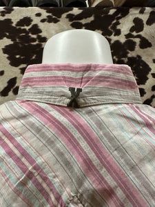 Wrangler 20x ladies snap button shirt - pink stripes (final sale)