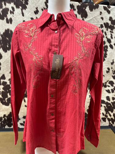 Wrangler ladies western shirt - sun dried tomato red (discolored, final sale)