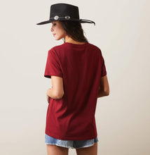 Load image into Gallery viewer, Ariat ladies REAL steer SS t shirt - pomegranate (10043757)