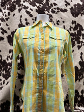 Load image into Gallery viewer, Aura by wrangler ladies shirt - checkered yellow, green and blue (FINAL SALE)
