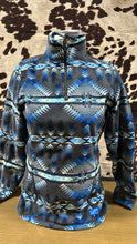 Load image into Gallery viewer, Rock and Roll ladies 1/4 zip Fleece pullover - southwestern Blue