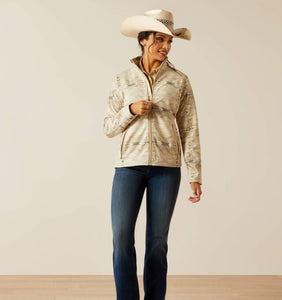 Ariat ladies softshell print jacket - sandstone