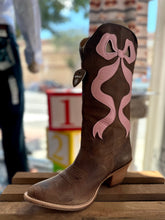 Load image into Gallery viewer, Ariat Ladies Pink Bow Boots
