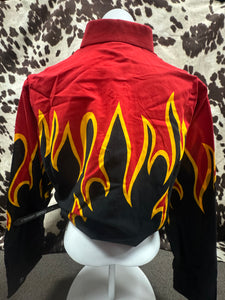 Classic Panhandle slim retro flame shirt (brooks and dunn collection) slight discoloration