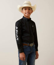 Load image into Gallery viewer, Ariat kids Team Logo twill Shirt- Black/white