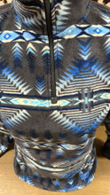 Load image into Gallery viewer, Rock and Roll ladies 1/4 zip Fleece pullover - southwestern Blue