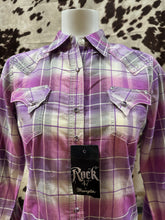 Load image into Gallery viewer, Wrangler rock47 women’s snap button shirt - Purple (final sale)