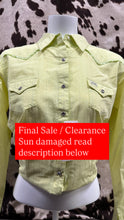 Load image into Gallery viewer, Wrangler 20X ladies western shirt - lemon (discolored, final sale)