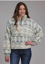 Load image into Gallery viewer, Roper Ladies Fuzzy Fleece 1/4 zip - southwestern Grey