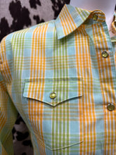 Load image into Gallery viewer, Aura by wrangler ladies shirt - checkered yellow, green and blue (FINAL SALE)