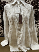 Load image into Gallery viewer, Wrangler ladies snap button up cream shirt- final sale