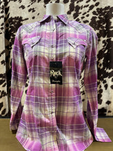 Load image into Gallery viewer, Wrangler rock47 women’s snap button shirt - Purple (final sale)