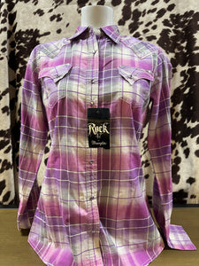 Wrangler rock47 women’s snap button shirt - Purple (final sale)
