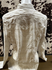 Wrangler ladies snap button up cream shirt- final sale