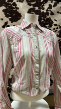 Load image into Gallery viewer, Wrangler 20x ladies snap button shirt - pink stripes (final sale)