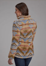 Load image into Gallery viewer, Roper Ladies Fuzzy fleece 1/4 zip - Brown Aztec Print (final sale)