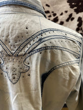 Load image into Gallery viewer, Rock 47 by Wrangler ladies snap western shirt - bleach denim wash (final sale)